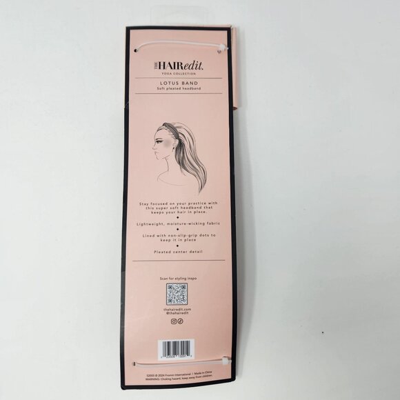 The HAIRedit Yoga Collection Lotus Band Soft Pleated Headband Light Pink NWT - Picture 3 of 5